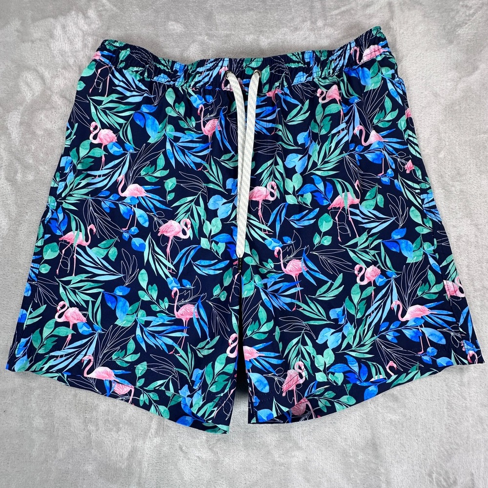 Sonoma Goods For Life Swim Shorts Mens Medium Multicolor Flamingos Lined Shorts